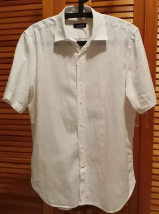Camisa Náutica Blanca Manga Corta