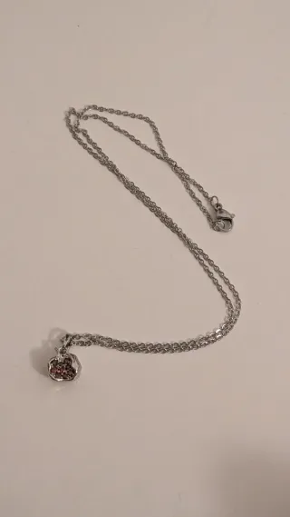 Collar Plata Granada con Circonitas Rojas