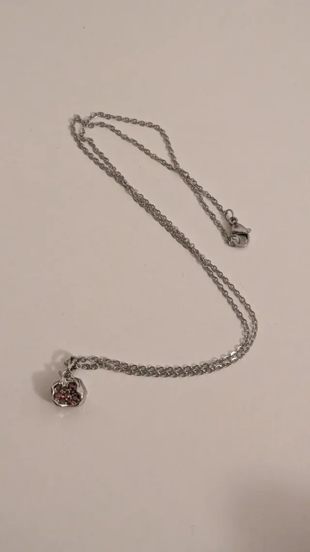 Collar Plata Granada con Circonitas Rojas