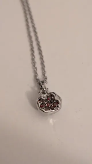 Collar Plata Granada con Circonitas Rojas