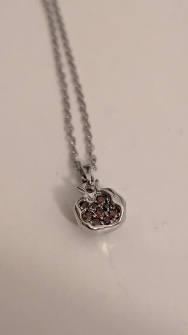 Collar Plata Granada con Circonitas Rojas