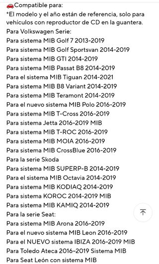 Interfaz CarPlay Android Auto MIB MIB2 sin estrena