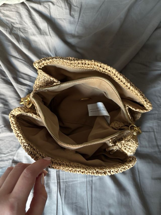 Bolso Zara tejido cadena dorada