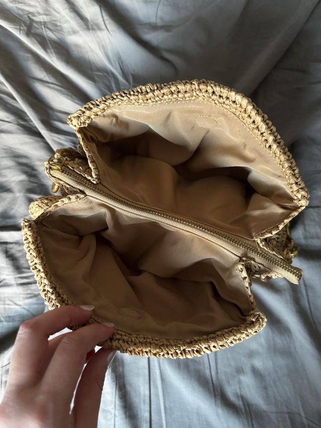 Bolso Zara tejido cadena dorada