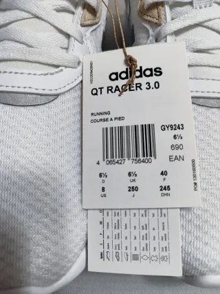 Adidas QT Racer 3.0 Mujer Blancas Plata