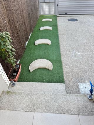 baldosa exterior para jardín blanco