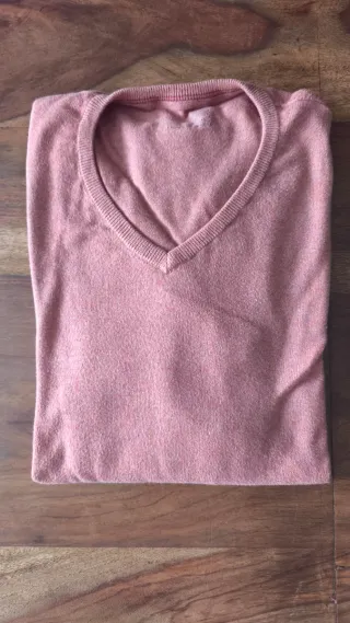 Jersey rosa cuello pico