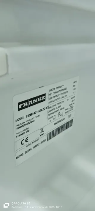 Nevera combi FRANKE acero inoxidable