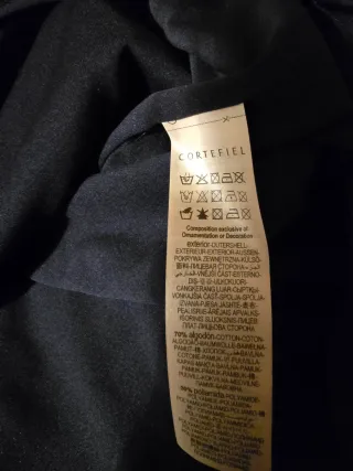 Blusa Cortefiel azul marinho renda S