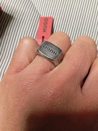 Anillo Hugo Boss Hombre Negro/Plata. A estrenar