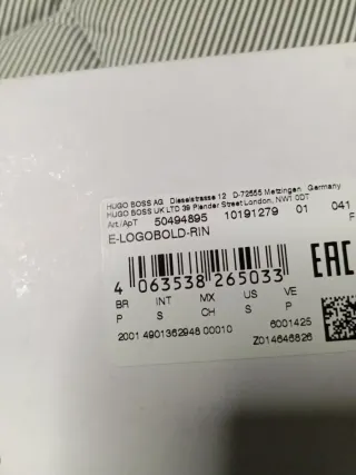 Anillo Hugo Boss Hombre Negro/Plata. A estrenar