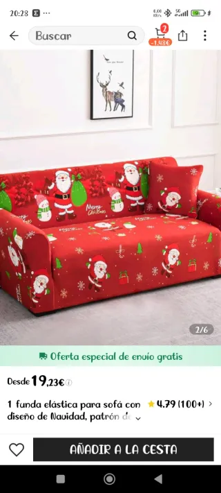 Funda Sofá Navideña Estampada