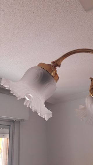 Lámpara de techo bronce y cristal