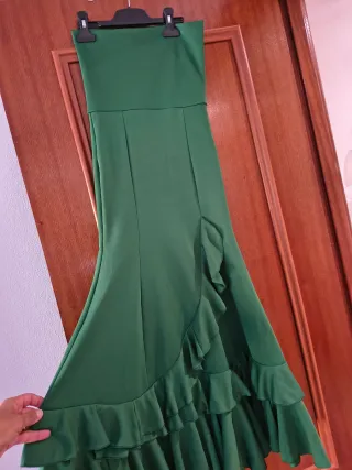 Falda Flamenca Salón Talla 10 Verde