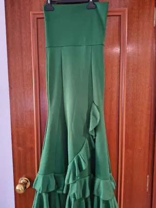 Falda Flamenca Salón Talla 10 Verde