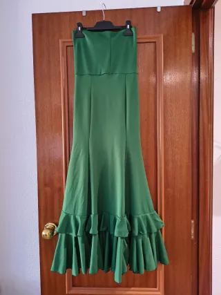 Falda Flamenca Salón Talla 10 Verde