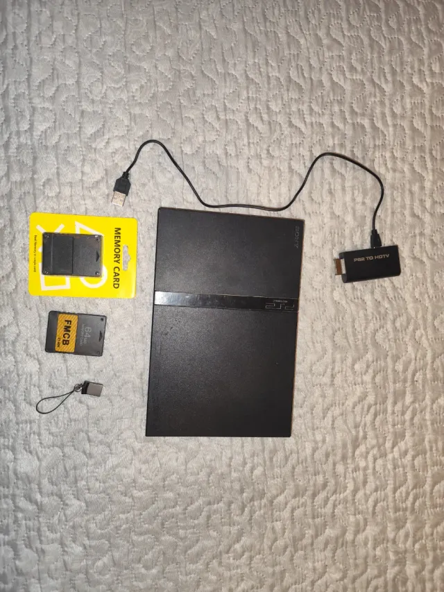 PlayStation 2 con juegos USB y 2 Memory Card