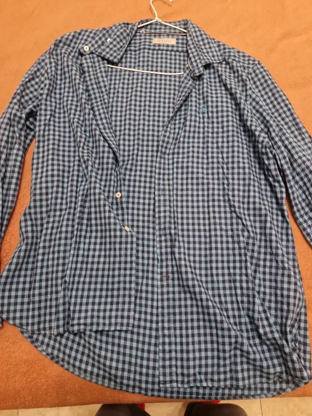 Camisa El Ganso cuadros azul y negro Talla XL