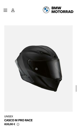 Casco BMW M Pro Race Triple Black.
