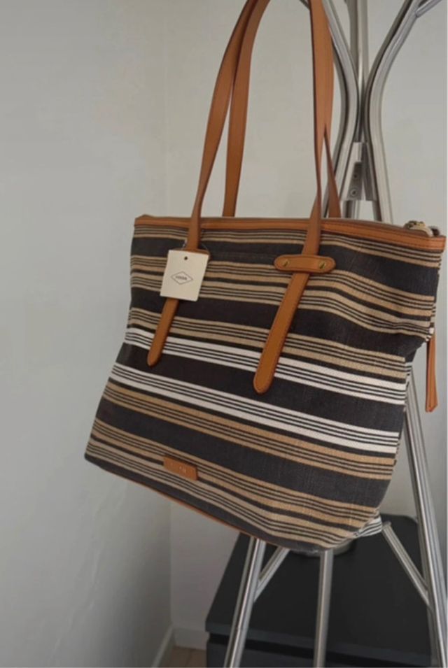 Borsa Fossil a righe