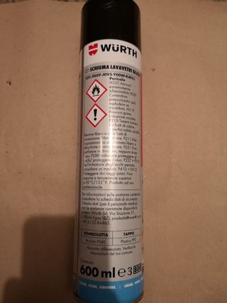Pulitore schiuma vetri auto Wurth
