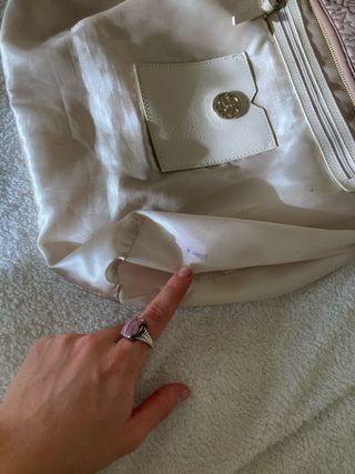 DKNY Borsa Spalla Logo Monogram Beige Pelle Y2K