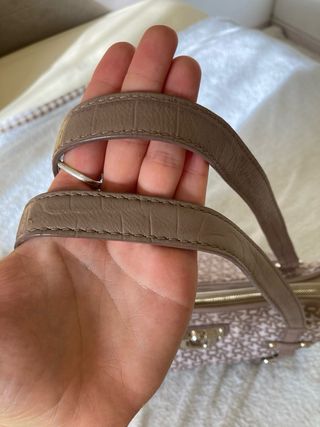 DKNY Borsa Spalla Logo Monogram Beige Pelle Y2K