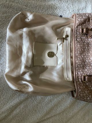 DKNY Borsa Spalla Logo Monogram Beige Pelle Y2K