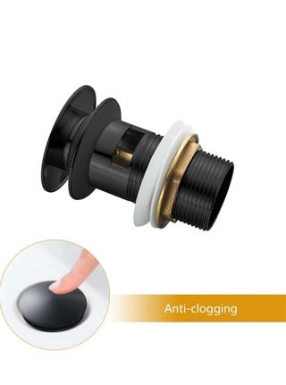 Tapón Desagüe Lavabo Ibergrif Negro Mate