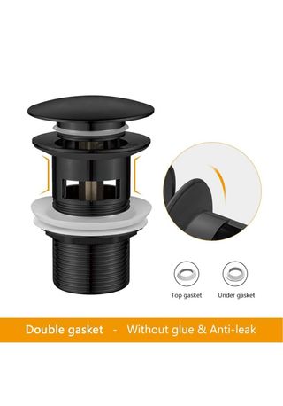 Tapón Desagüe Lavabo Ibergrif Negro Mate