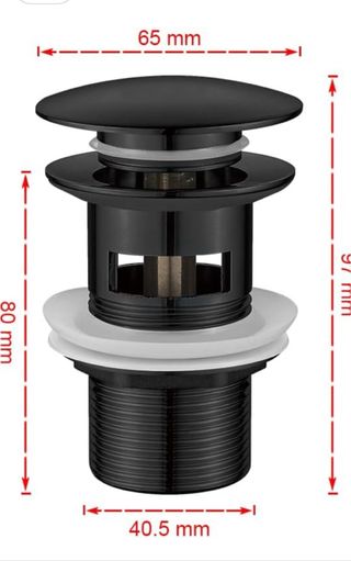 Tapón Desagüe Lavabo Ibergrif Negro Mate