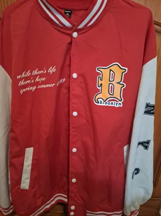 Chaqueta Béisbol Roja y Blanca Talla XXL