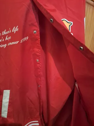 Chaqueta Béisbol Roja y Blanca Talla XXL