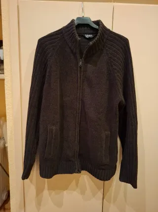 Jersey cremallera bolsillos marrón Talla XL