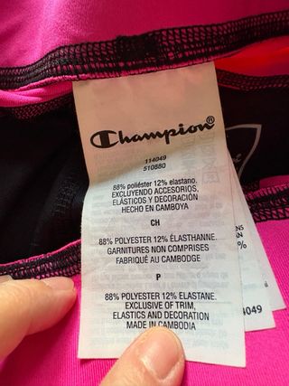 Mallas Champion Mujer Negro y Rosa