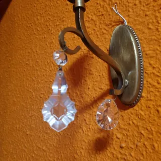 Aplique Bronce Antiguo Italiano Cristales