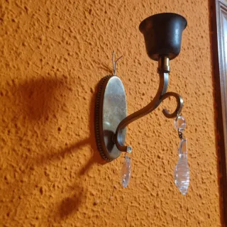 Aplique Bronce Antiguo Italiano Cristales