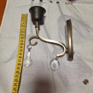 Aplique Bronce Antiguo Italiano Cristales