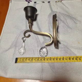 Aplique Bronce Antiguo Italiano Cristales