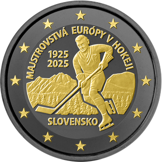 Moneta Rutenio 2 Euro Slovacchia 2025 Hockey