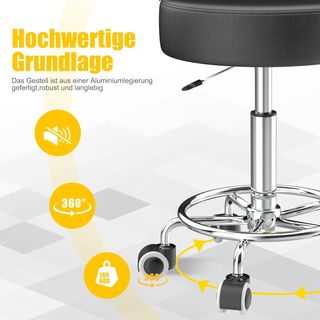 Taburete giratorio regulable en altura.