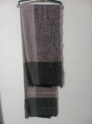 Manta/Cachecol Rosa e Cinzas Novo