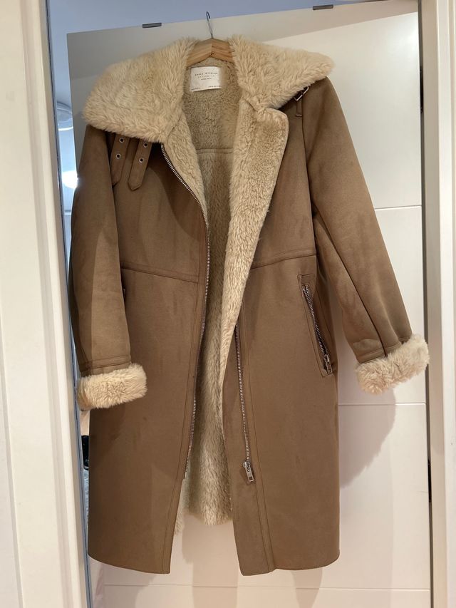 Abrigo Zara ante forro borreguito