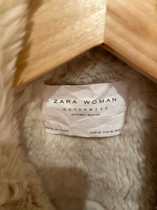 Abrigo Zara ante forro borreguito