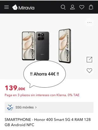 Honor 400 smart 5G 4 RAM 128 GB