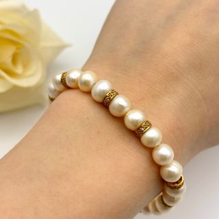 Pulsera perlas con oro 18kt y diamantes