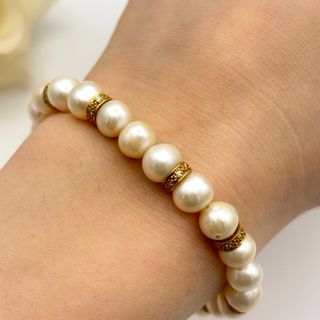 Pulsera perlas con oro 18kt y diamantes