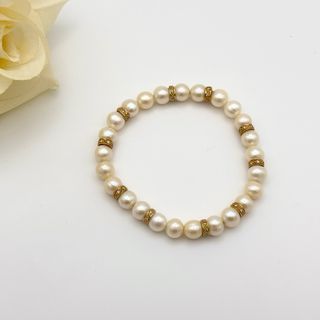 Pulsera perlas con oro 18kt y diamantes