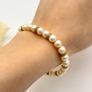 Pulsera perlas con oro 18kt y diamantes