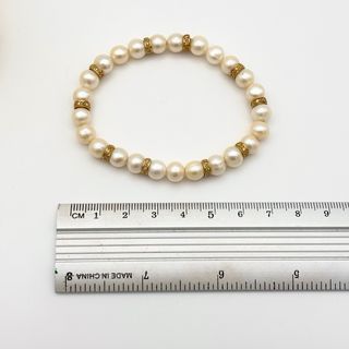 Pulsera perlas con oro 18kt y diamantes